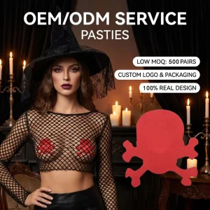 Custom Logo Skull Nipple Cover Private Label OEM ODM Manufacturer Premium Satin Breast Petals Bulk Supply