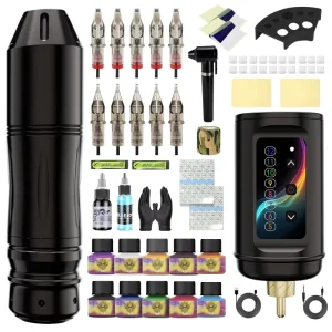 Custom Logo Tattoo Gun Wireless Kit with Power Supply Inks Tattoo Supplies for Beginners