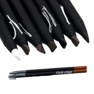 Custom Logo Wax Brow Shaping Brown Powder Microblading Eyebrow Pencil Brush Waterproof PMU Permanent Makeup Accessories