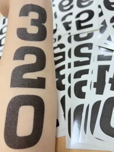 Custom Logo White Paper Triathlon Race Number Tattoo Stickers Water Transfer Temporary Sport Numbers
