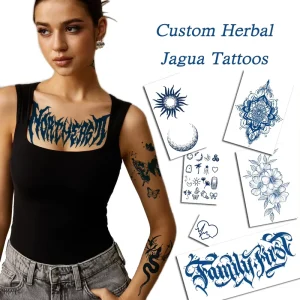 Custom Long Lasting 2 Weeks Realistic Juice Tattoo Sticker 100% Safe Non Toxic Semi permanent Tattoo