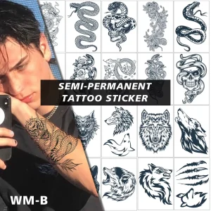 Custom Made Chinese Style Waterproof Gold Eagle Tattoo Sticker Men Bulk Semi-permanent Body Face Design Paper Material Temporary