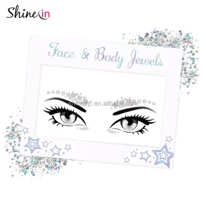 Custom Made Diamond Face Jewels Temporary Crystal Gem Face Sticker for Party Decoration
