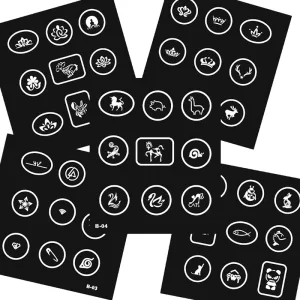 Custom Made Reusable PVC Body Painting Tattoo Henna Stencils for Airbrush Glitter Tattoos Multiple Designs Temporary Feature