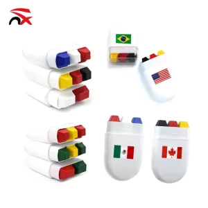 Custom Makeup Face Painting Kits 3 Colors Stripe Non Toxic Waterproof Art Face Body Painting Brushes with Flag Banner