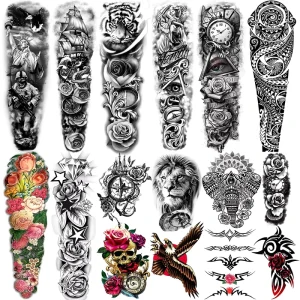 Custom Man Women Free Design Lotus Henna Tattoo Stickers