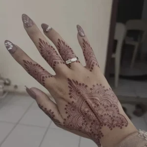 Custom Maroon Mehndi Design Temporary Waterproof Eco-Friendly Paper Water Transfer Indian Henna Tattoo Sticker for Hands & Body