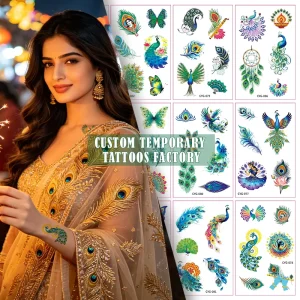 Custom Matte White Temporary Tattoos (Paper Material) for Body & Face Sexy Fashionable Design Factory for Diwali