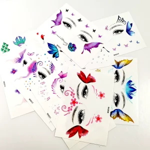 Custom Mermaid Face DIY Design Waterproof Gems Sticker Sheet Temporary Eye Jewels Diamond Face Fake Tattoo Printed Craft