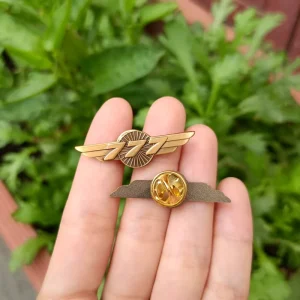 Custom Modern Wing Shape Lapel Pins 2D 3D Metal Design Badges