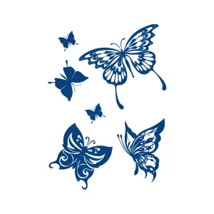 Custom Moon Women Body Art Waterproof Tattoo Sticker Temporary Blue 3D Butterfly Non-toxin Eco-friendly