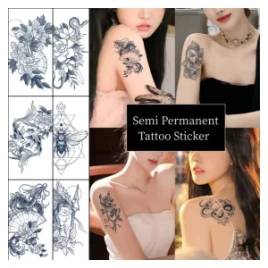 Custom New Style Realistic Flower Arm Tattoo Sticker Waterproof Temporary Long Lasting Semi Permanent Herbal Juice Inking
