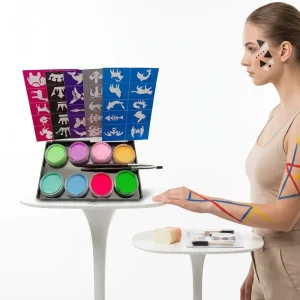 Custom Non Toxic Skin Harmless Silicone Children & Men Face Body Painting Set