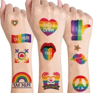 Custom Non-Toxic Waterproof Tattoo Sticker for Kids Cute Rainbow Design