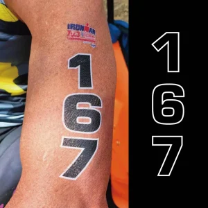 Custom Number Tattoos Triathlon Race Temporary Waterproof Long Lasting Black White Outline Tattoos Number for Athlete