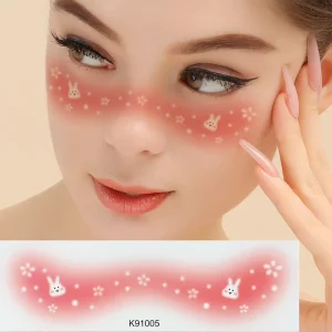 Custom OEM Cute Cartoon Makeup Eye Beauty Girl Stage Face Paste Tattoo Sticker Temporary Freckle Patches Face Powder Blusher