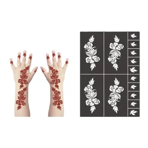 Custom OEM Moonlight Brand Guangdong Tattoo Stencil Kids Fashion Henna Mehndi Black Art Hand Temporary Stencils Tattoo