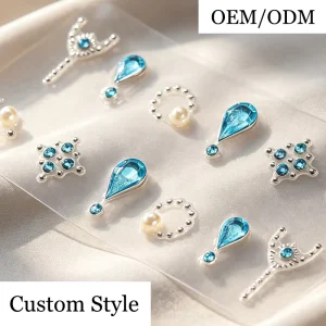 Custom OEM Non Toxic Crystal Gem Face Stickers Self Adhesive Body Art Jewels for Women Party Cosplay