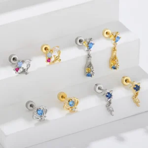 Custom OEM ODM 18K Gold Plated Flat-Backed Body Jewelry Titanium Piercing Jewelry