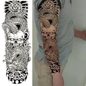 Custom OEM ODM Full Arm Sleeve Leg Back Beauty Smart Temporary Tattoo Sticker CMYK Color Eco friendly Non Toxic Body Sticker