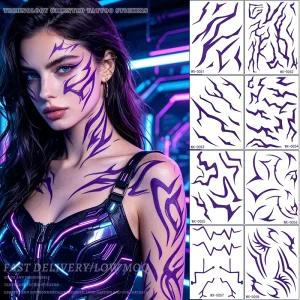 Custom OEM ODM Non-toxic Long Lasting Minimalist Y2K Star Heart Butterfly Indian Paper Temporary Tattoo Stickers