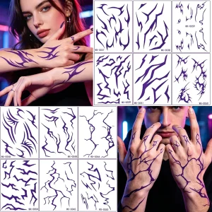 Custom OEM ODM Non toxic Waterproof Long Lasting Minimalist Luxury Y2K Star Heart Butterfly Kpop Indian Eco Friendly Tattoo