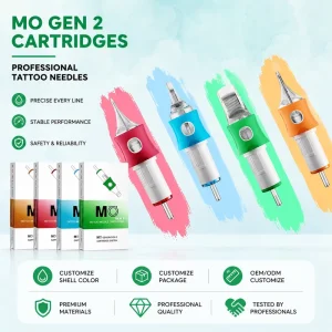 Custom OEM Stainless Steel Disposable Permanent Makeup MO Gen 2 Tattoo Needle Cartridges for Eyebrow & Body Art