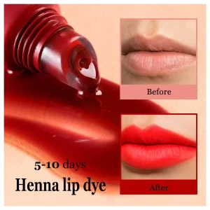 Custom Permanent 10ml Red Orange Pink Vegan Liquid Henna Based Lip Stain Paste Tint Dyes Pigment with Labels and Box