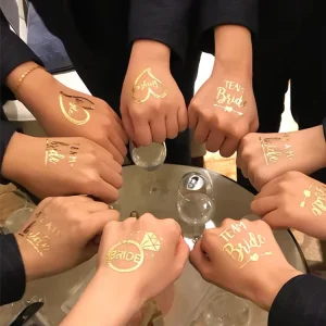 Custom Personalized Pink Gold Temporary Tattoo Stickers Waterproof Paper Body Art Adults Long-lasting Adhesive Cartoon