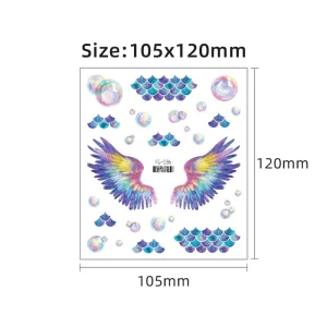 Custom Personalized Waterproof PVC Glitter Butterfly Transfer Tattoo Stickers for Celebrations and Parties