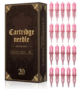 Custom Pink 20pcs 0.25 0.3 0.35mm 1RL 3RL 5RL 7RL 9RL 5RM 7RM 9RM 15RM 23RM RL RM Disposable Tattoo Cartridge Needle