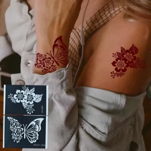 Custom Popular Small Image Tattoo Stickers Henna Glitter Tattoo Stencils Template Waterproof Body Painting Stencil Paper Tattoo