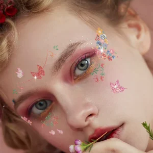 Custom Premium Long Lasting Fashionable Design Waterproof Glitter Freckle Face Tatto Sticker Temporary Tattoos