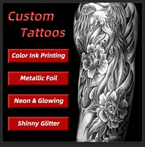 Custom Premium Long Lasting Printing Fashionable Design Water Transfer Body Temporary Tattoo
