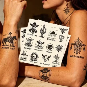 Custom Premium Long Lasting Printing Fashionable Design Water Transfer Body Temporary Tattoo