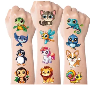 Custom Premium Quality Eco Friendly Skin Safe Non Toxic Waterproof PET DIY Temporary Tattoo Transfer Stickers for Kids Butterfly