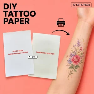 Custom Printed Logo Eco Friendly Waterproof Temporary Tattoo Sticker Paper with Water Transfer for Body & Face Application