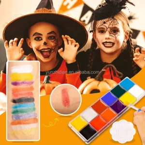 Custom Private Label Halloween SFX Makeup Kit Face Body Paint Oil Palette with Blood Capsules Templates for Stage Party Makeup