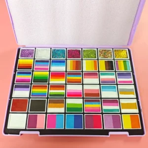 Custom Rainbow Face Paint Kits with Stencils Natural Plant Based Safe & Non Toxic for Children’s Festival Party Use