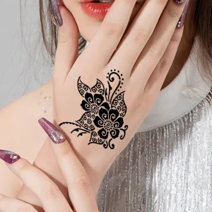 Custom Ramadan Hand Finger Temporary Tattoo Templates Foot Hand Arm Waterproof Henna Sticker Fake Tattoo Stencils