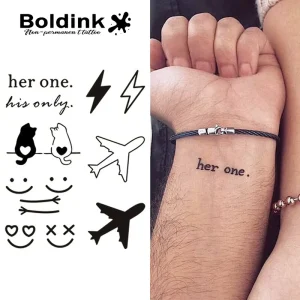 Custom Realistic Couple Matching Body Art Waterproof Long Lasting 2 Weeks Jagua Juice Ink Tattoo