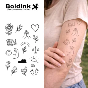 Custom Realistic Daisy Baby Face Body Art Waterproof Long Lasting 2 Weeks Semi Permanent Tattoo Sticker Jagua Ink