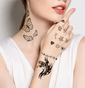 Custom Realistic Design Temporary Sticker Tattoos Non Toxic Waterproof Durable Skin Friendly