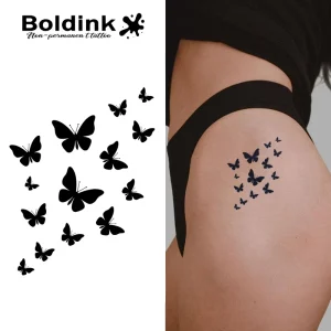 Custom Realistic Dynamic Butterfly Swarm Body Art Waterproof Long Lasting 2 Weeks Jagua Juice Ink Tattoo