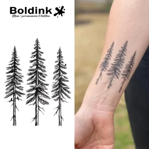 Custom Realistic Fir Forest Trees Body Art Waterproof Long Lasting 2 Weeks Jagua Juice Ink Tattoo