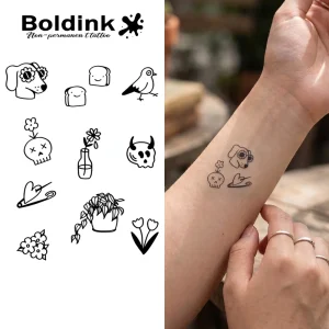 Custom Realistic Kawaii Graffiti Body Art Waterproof Long Lasting 2 Weeks Jagua Juice Ink Tattoo Sticker
