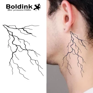 Custom Realistic Lightning Bolts Electric Charge Body Art Waterproof Long Lasting 2 Weeks Jagua Juice Ink Tattoo