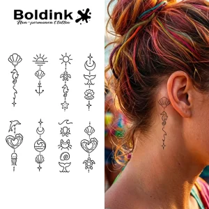 Custom Realistic Marine Totem Body Art Waterproof Long Lasting 2 Weeks Jagua Juice Ink Tattoo Stickers