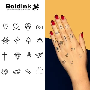 Custom Realistic Micro Camera Snowflake Heart Finger Body Art Waterproof Long Lasting 2 Weeks Jagua Juice Ink Tattoo