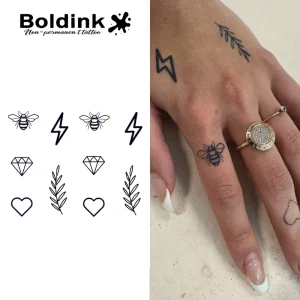 Custom Realistic Micro Tiny Bee Diamond Lightning Finger Body Art Waterproof Long Lasting 2 Weeks Jagua Juice Tattoo